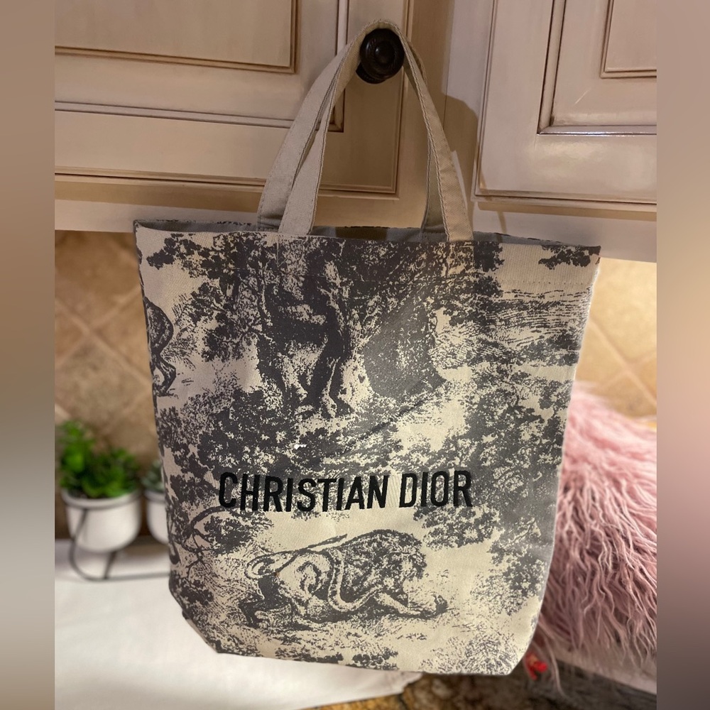 Dior Gray and Cream Tote Bag New